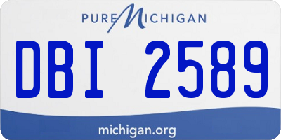 MI license plate DBI2589