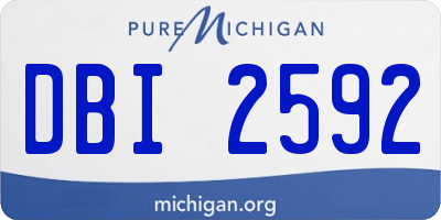 MI license plate DBI2592