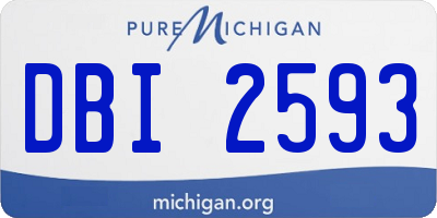 MI license plate DBI2593