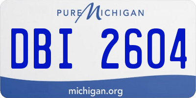MI license plate DBI2604
