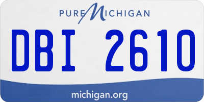 MI license plate DBI2610