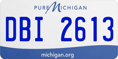 MI license plate DBI2613