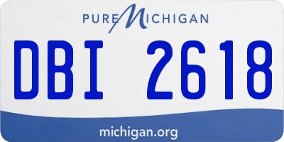 MI license plate DBI2618