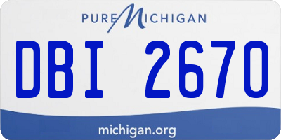 MI license plate DBI2670