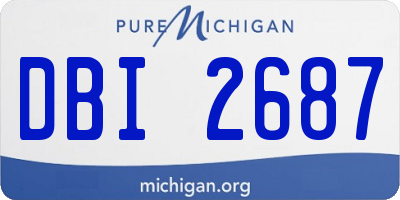 MI license plate DBI2687