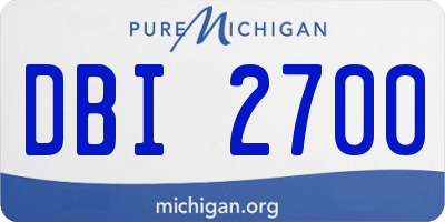 MI license plate DBI2700
