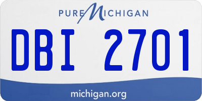 MI license plate DBI2701