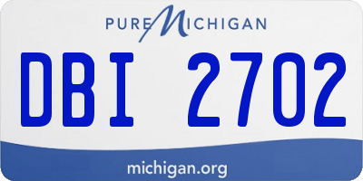 MI license plate DBI2702