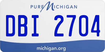 MI license plate DBI2704