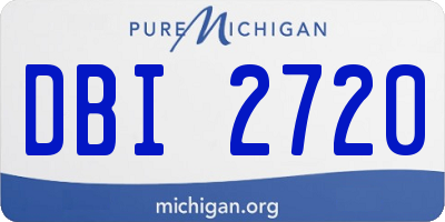 MI license plate DBI2720