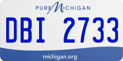 MI license plate DBI2733