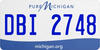 MI license plate DBI2748