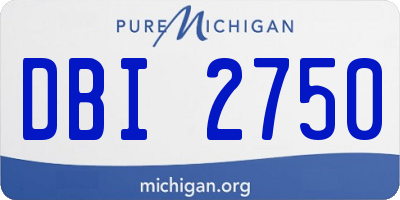 MI license plate DBI2750