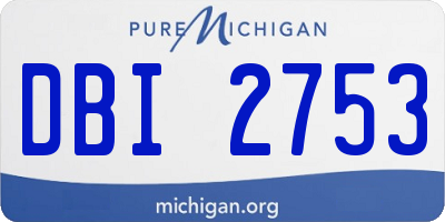MI license plate DBI2753