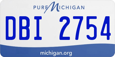 MI license plate DBI2754
