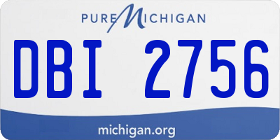MI license plate DBI2756