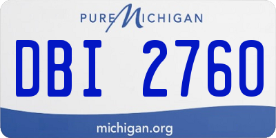 MI license plate DBI2760