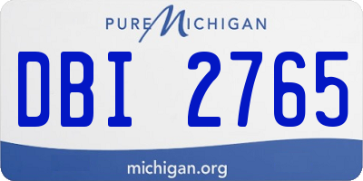 MI license plate DBI2765