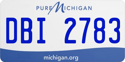 MI license plate DBI2783