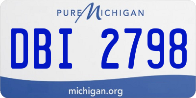 MI license plate DBI2798