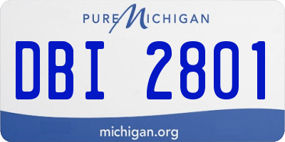 MI license plate DBI2801