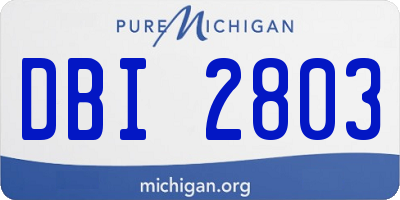 MI license plate DBI2803