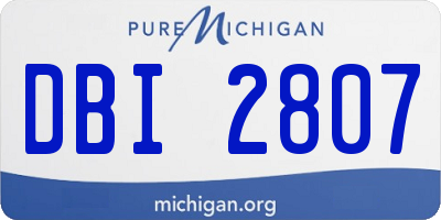 MI license plate DBI2807
