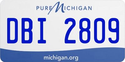 MI license plate DBI2809