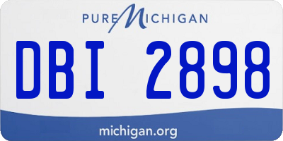MI license plate DBI2898