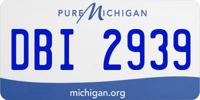 MI license plate DBI2939