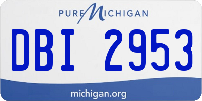 MI license plate DBI2953