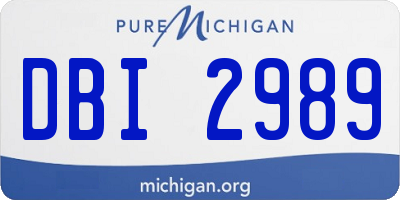 MI license plate DBI2989