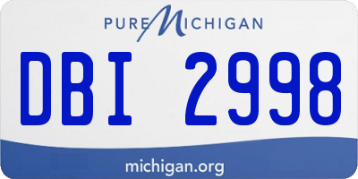 MI license plate DBI2998