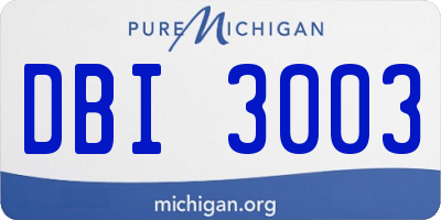 MI license plate DBI3003