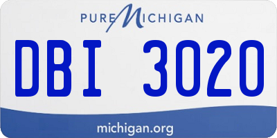MI license plate DBI3020