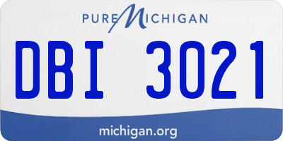 MI license plate DBI3021