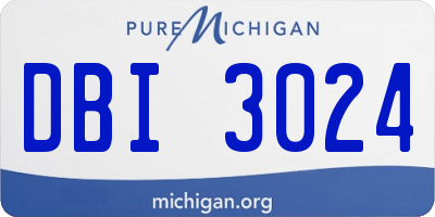 MI license plate DBI3024