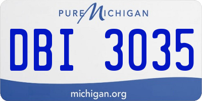 MI license plate DBI3035