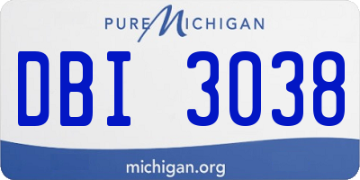 MI license plate DBI3038