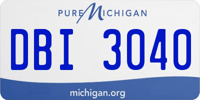 MI license plate DBI3040