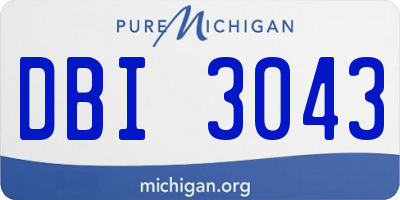MI license plate DBI3043