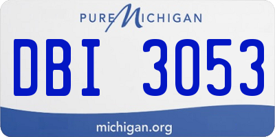 MI license plate DBI3053