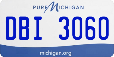 MI license plate DBI3060