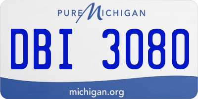 MI license plate DBI3080