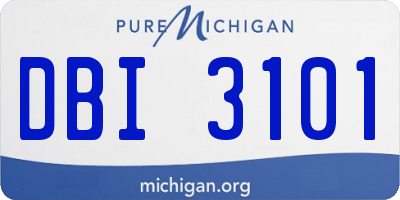 MI license plate DBI3101