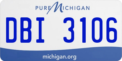 MI license plate DBI3106
