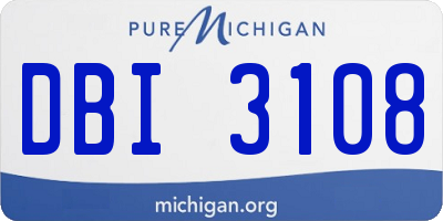 MI license plate DBI3108