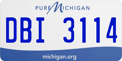 MI license plate DBI3114
