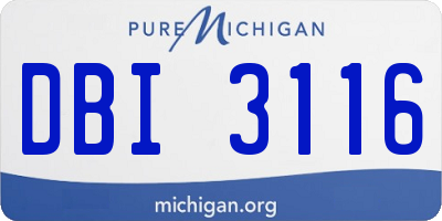 MI license plate DBI3116