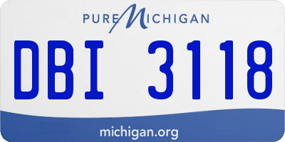 MI license plate DBI3118